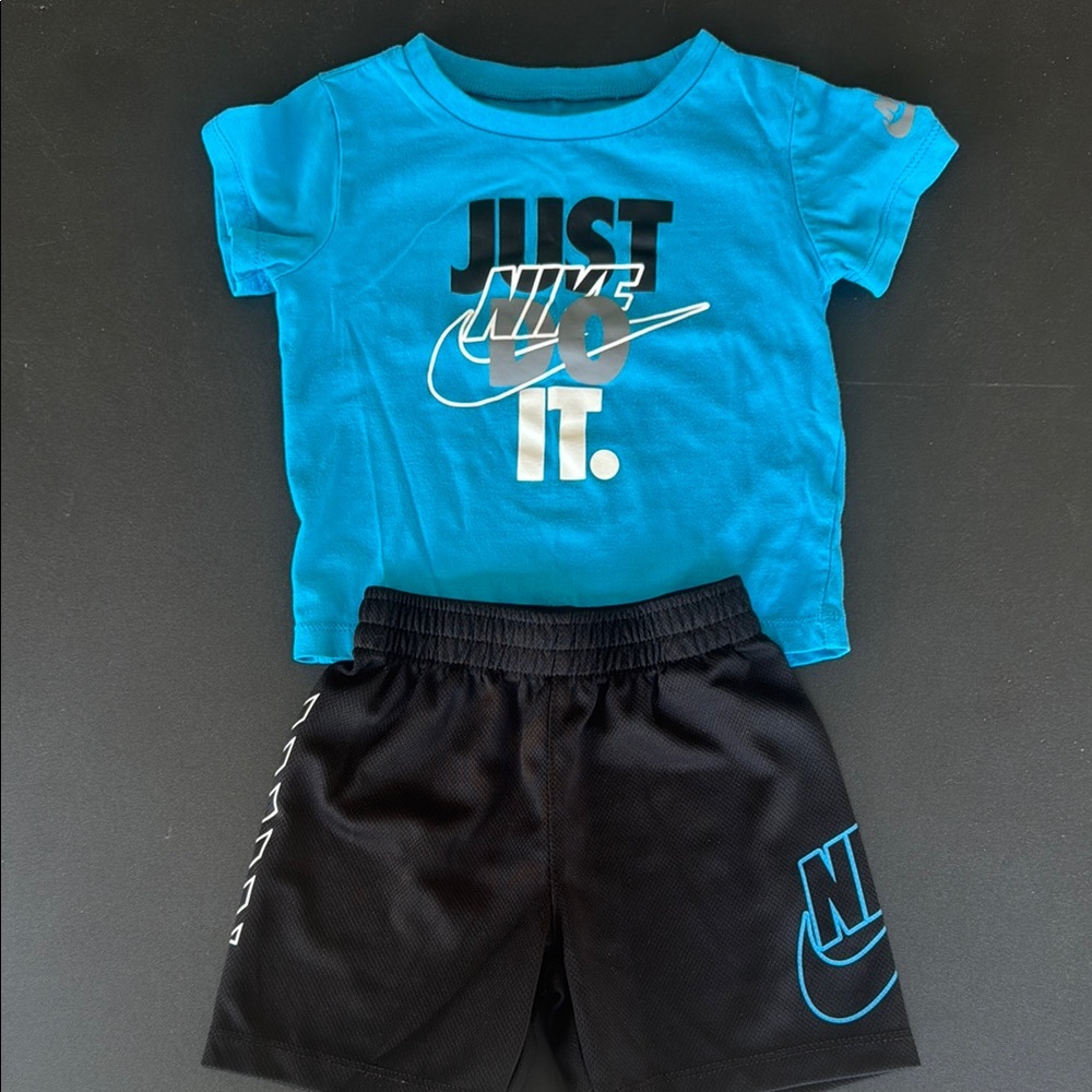 Nike Teal Tee and Black Shorts Set